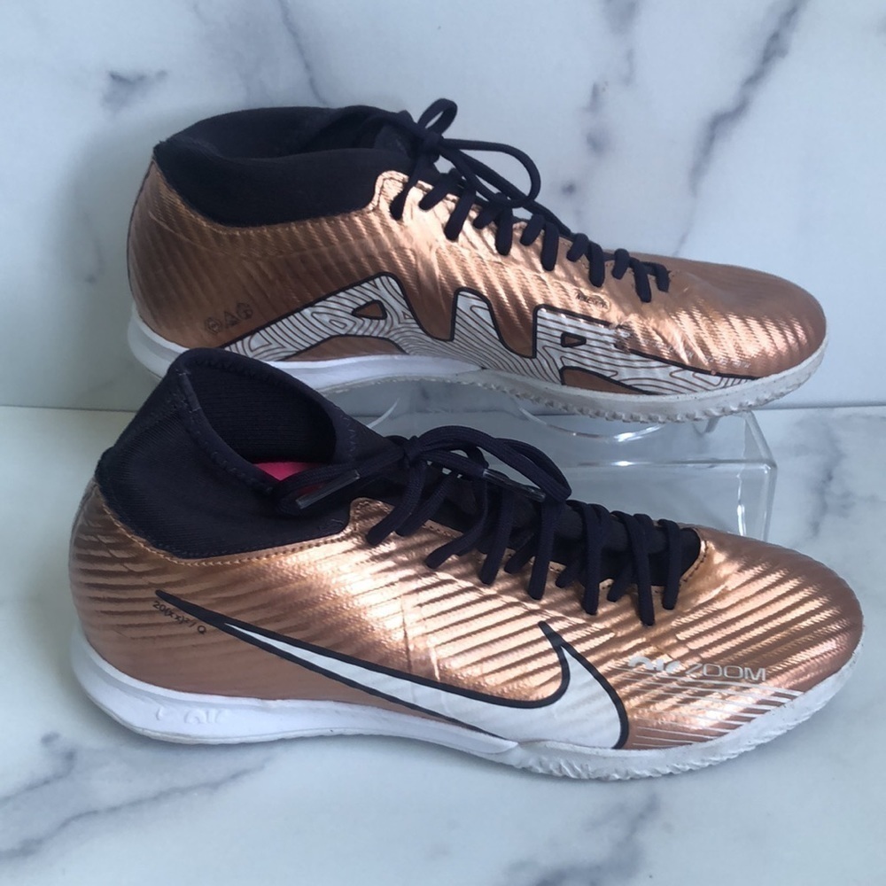 Nike Zoom Mercurial Superfly 9 Academy Metallic Copper Indoor Soccer Size 7 - Picture 5 of 13